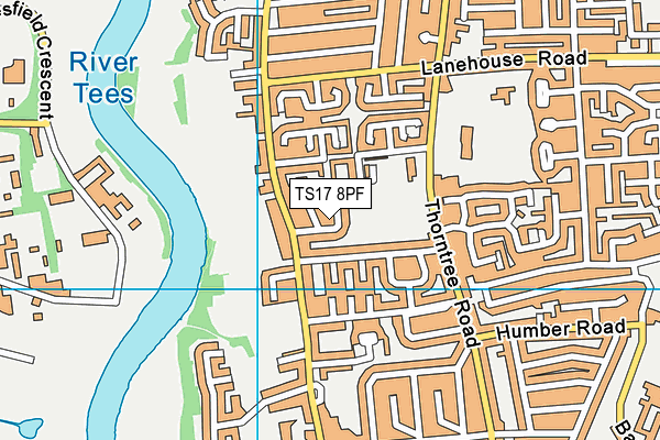 TS17 8PF map - OS VectorMap District (Ordnance Survey)