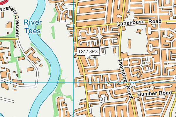 TS17 8PG map - OS VectorMap District (Ordnance Survey)