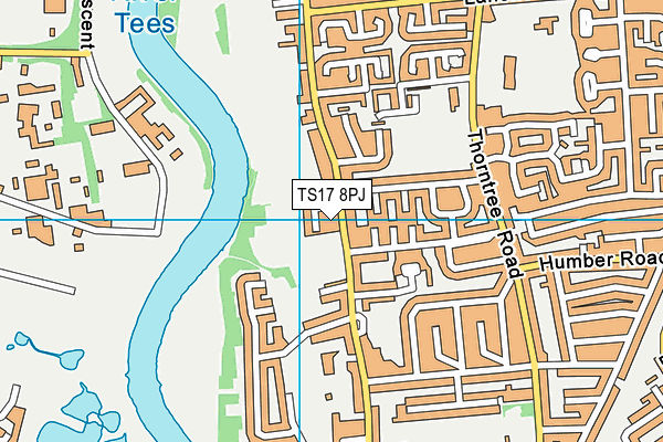 TS17 8PJ map - OS VectorMap District (Ordnance Survey)