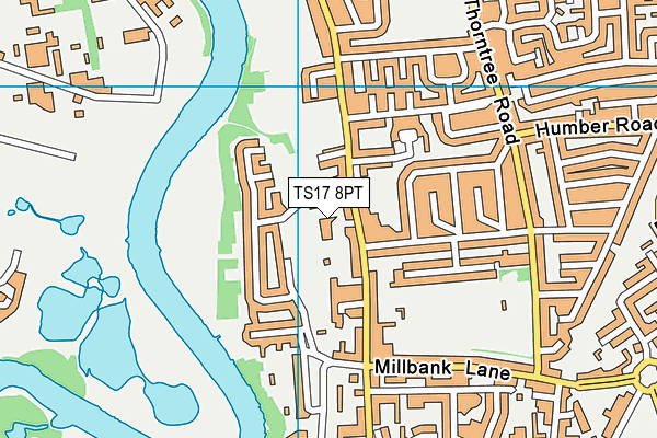 TS17 8PT map - OS VectorMap District (Ordnance Survey)