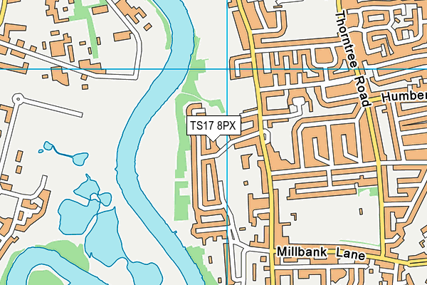 TS17 8PX map - OS VectorMap District (Ordnance Survey)