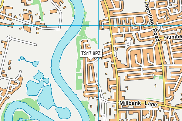 TS17 8PZ map - OS VectorMap District (Ordnance Survey)