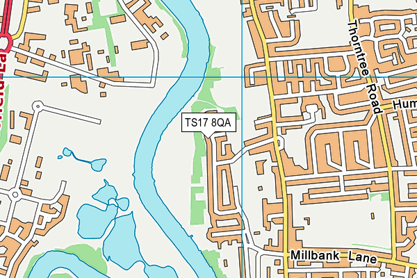 TS17 8QA map - OS VectorMap District (Ordnance Survey)