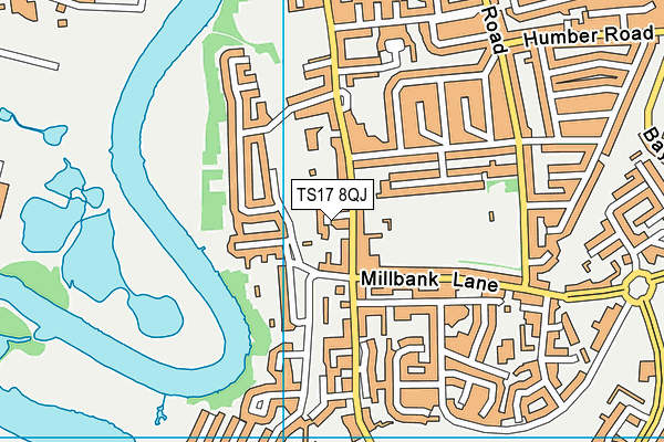 TS17 8QJ map - OS VectorMap District (Ordnance Survey)