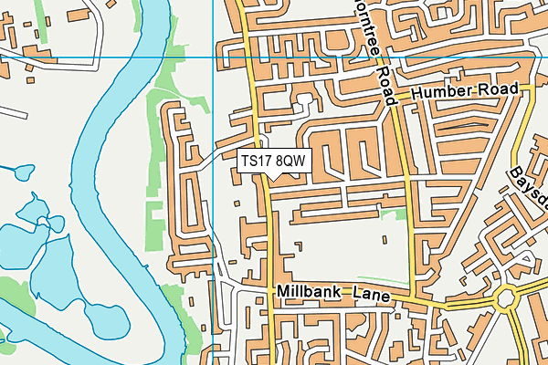 TS17 8QW map - OS VectorMap District (Ordnance Survey)