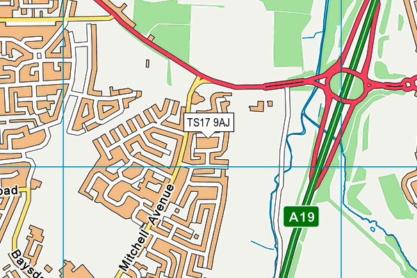 TS17 9AJ map - OS VectorMap District (Ordnance Survey)