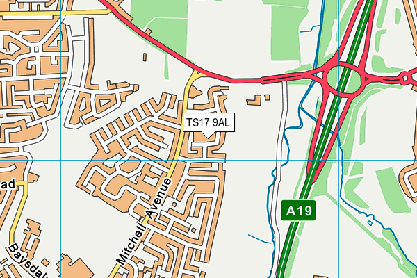 TS17 9AL map - OS VectorMap District (Ordnance Survey)