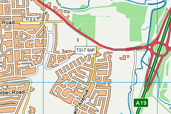 TS17 9AP map - OS VectorMap District (Ordnance Survey)