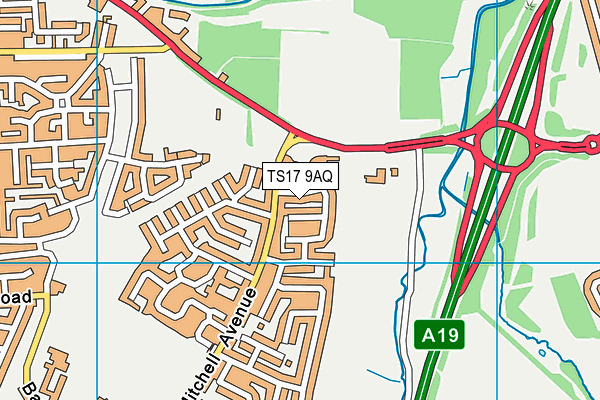 TS17 9AQ map - OS VectorMap District (Ordnance Survey)