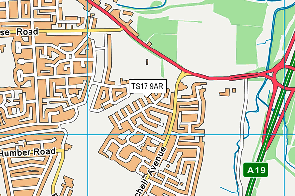 TS17 9AR map - OS VectorMap District (Ordnance Survey)