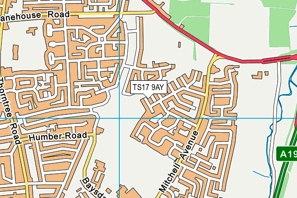 TS17 9AY map - OS VectorMap District (Ordnance Survey)