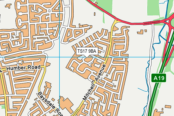TS17 9BA map - OS VectorMap District (Ordnance Survey)