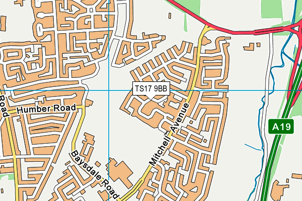 TS17 9BB map - OS VectorMap District (Ordnance Survey)