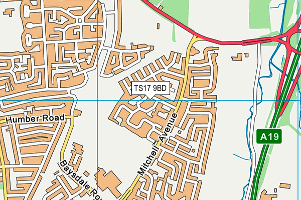 TS17 9BD map - OS VectorMap District (Ordnance Survey)