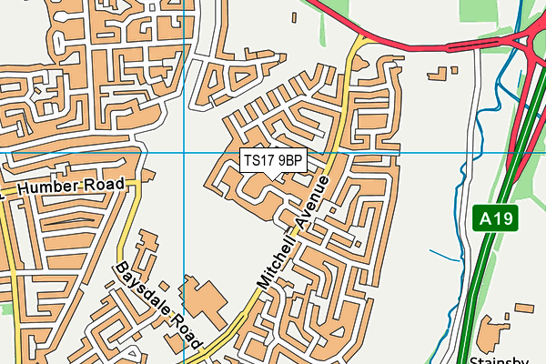 TS17 9BP map - OS VectorMap District (Ordnance Survey)