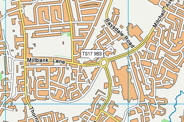 TS17 9BS map - OS VectorMap District (Ordnance Survey)