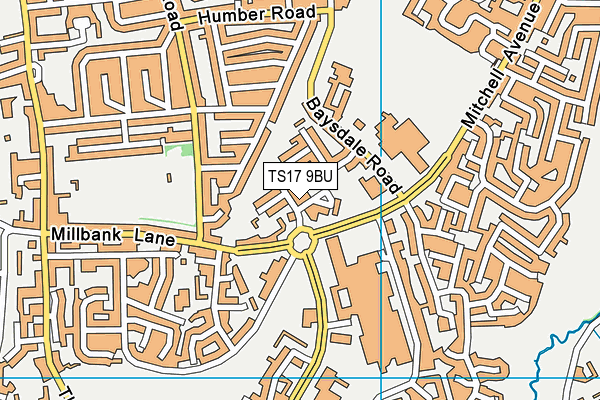 TS17 9BU map - OS VectorMap District (Ordnance Survey)