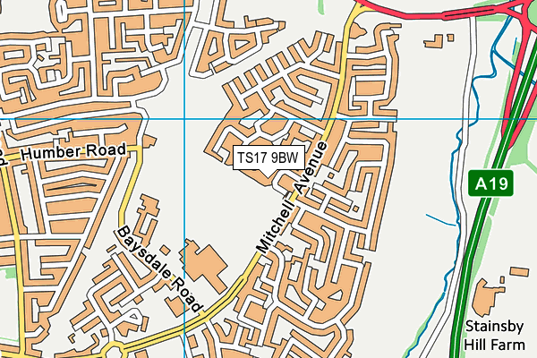 TS17 9BW map - OS VectorMap District (Ordnance Survey)