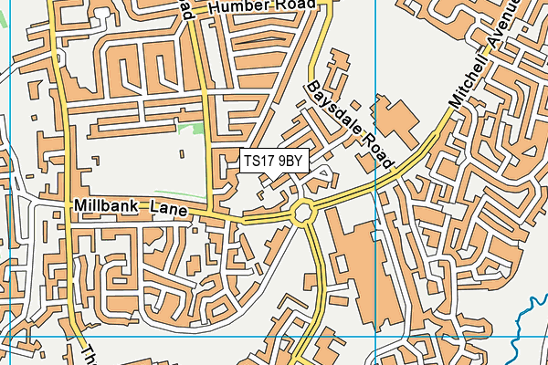TS17 9BY map - OS VectorMap District (Ordnance Survey)