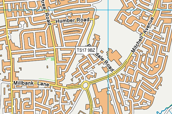 TS17 9BZ map - OS VectorMap District (Ordnance Survey)