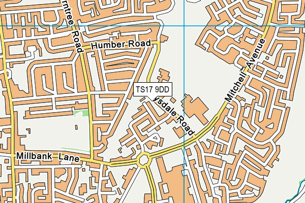 TS17 9DD map - OS VectorMap District (Ordnance Survey)