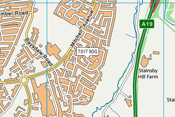 TS17 9DG map - OS VectorMap District (Ordnance Survey)