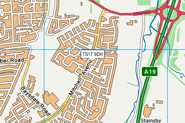 TS17 9DH map - OS VectorMap District (Ordnance Survey)
