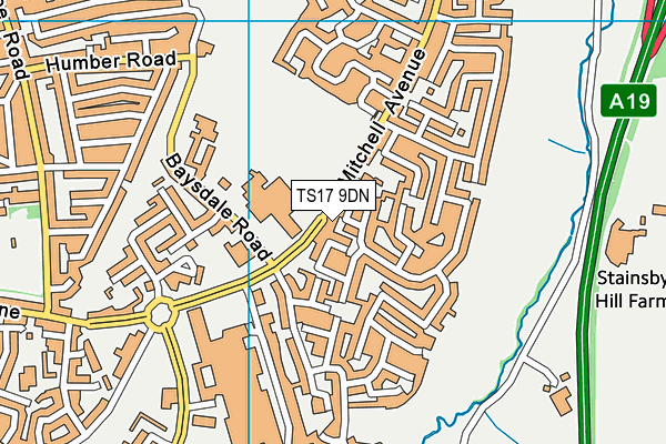TS17 9DN map - OS VectorMap District (Ordnance Survey)