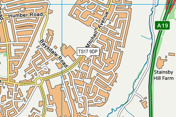 TS17 9DP map - OS VectorMap District (Ordnance Survey)