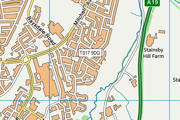 TS17 9DQ map - OS VectorMap District (Ordnance Survey)