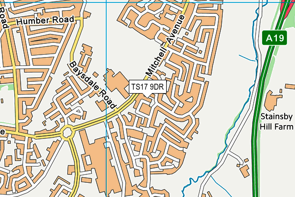 TS17 9DR map - OS VectorMap District (Ordnance Survey)