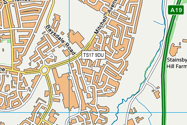TS17 9DU map - OS VectorMap District (Ordnance Survey)