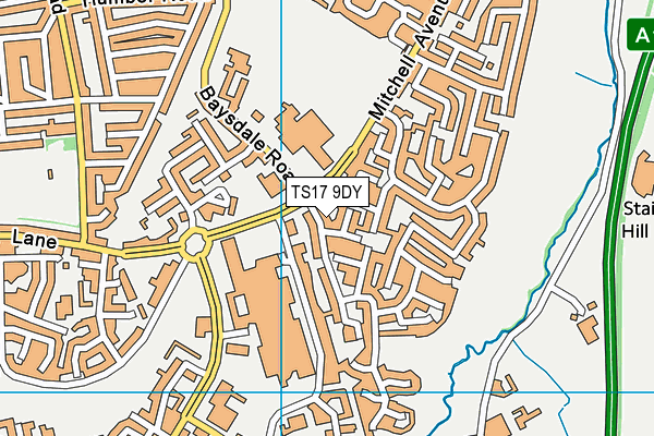 TS17 9DY map - OS VectorMap District (Ordnance Survey)
