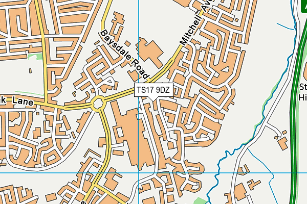 TS17 9DZ map - OS VectorMap District (Ordnance Survey)