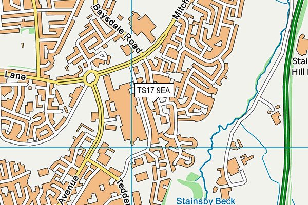 TS17 9EA map - OS VectorMap District (Ordnance Survey)