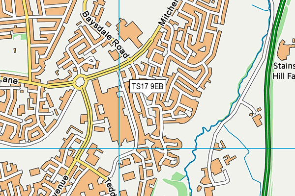TS17 9EB map - OS VectorMap District (Ordnance Survey)