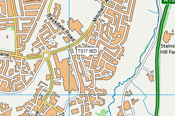 TS17 9ED map - OS VectorMap District (Ordnance Survey)
