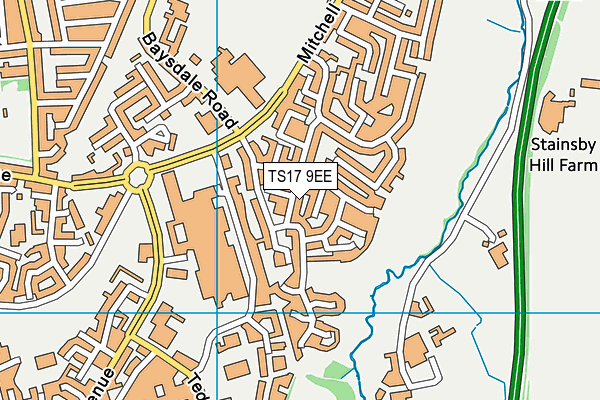 TS17 9EE map - OS VectorMap District (Ordnance Survey)