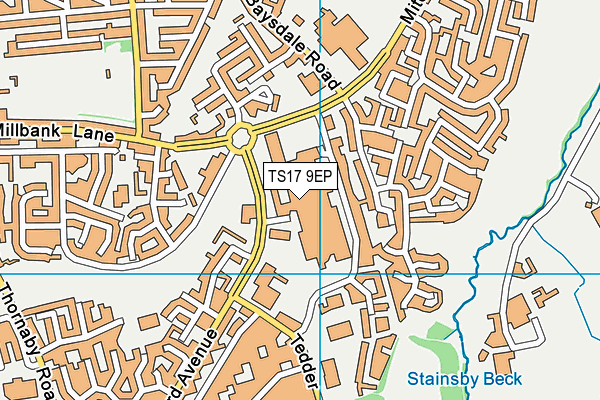 TS17 9EP map - OS VectorMap District (Ordnance Survey)