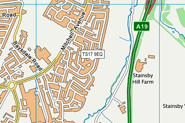 TS17 9EQ map - OS VectorMap District (Ordnance Survey)