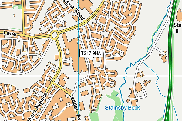 TS17 9HA map - OS VectorMap District (Ordnance Survey)