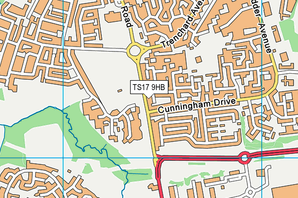 TS17 9HB map - OS VectorMap District (Ordnance Survey)
