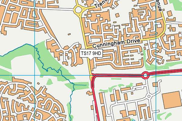 TS17 9HD map - OS VectorMap District (Ordnance Survey)