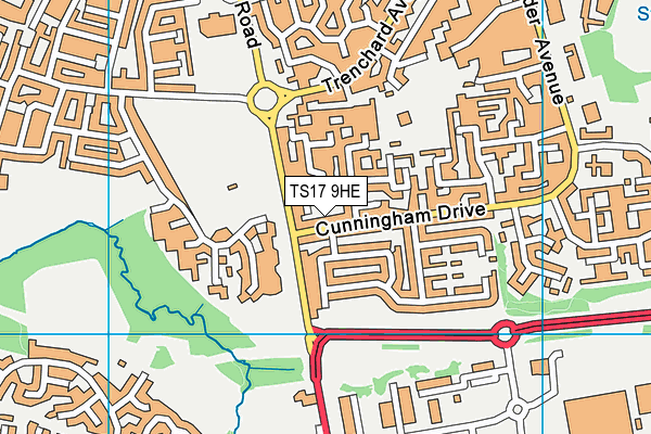 TS17 9HE map - OS VectorMap District (Ordnance Survey)