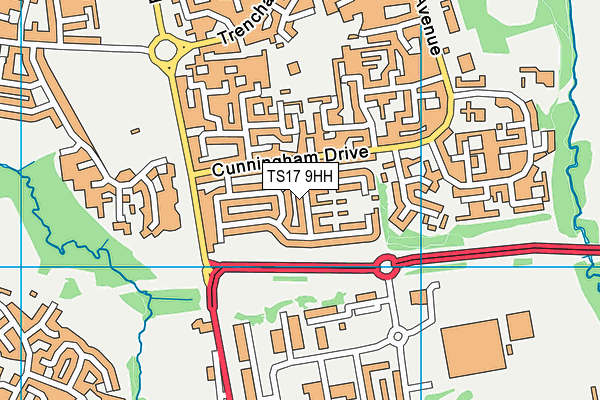 TS17 9HH map - OS VectorMap District (Ordnance Survey)