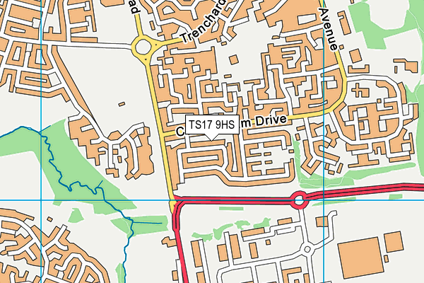 TS17 9HS map - OS VectorMap District (Ordnance Survey)