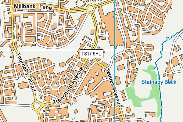 TS17 9HU map - OS VectorMap District (Ordnance Survey)