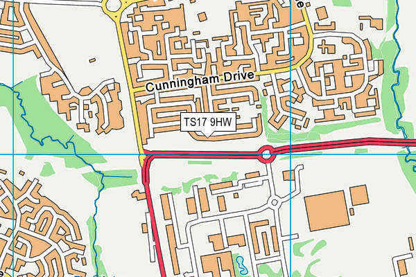 TS17 9HW map - OS VectorMap District (Ordnance Survey)