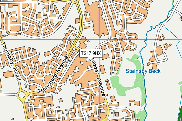 TS17 9HX map - OS VectorMap District (Ordnance Survey)