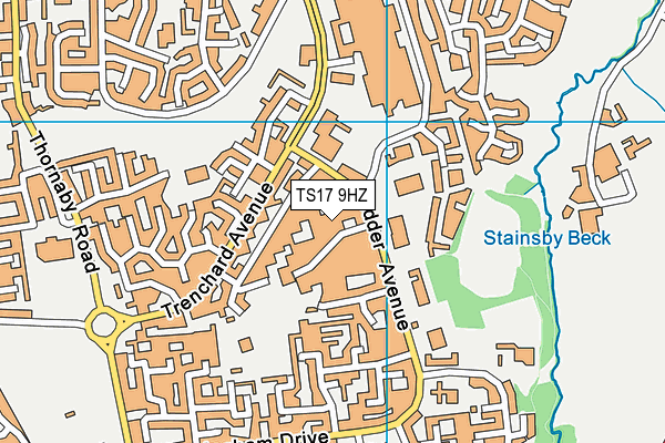 TS17 9HZ map - OS VectorMap District (Ordnance Survey)
